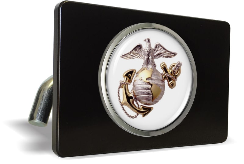 USMC - Marine Corps EGA - Tow Hitch Cover with Chrome Metal Emblem